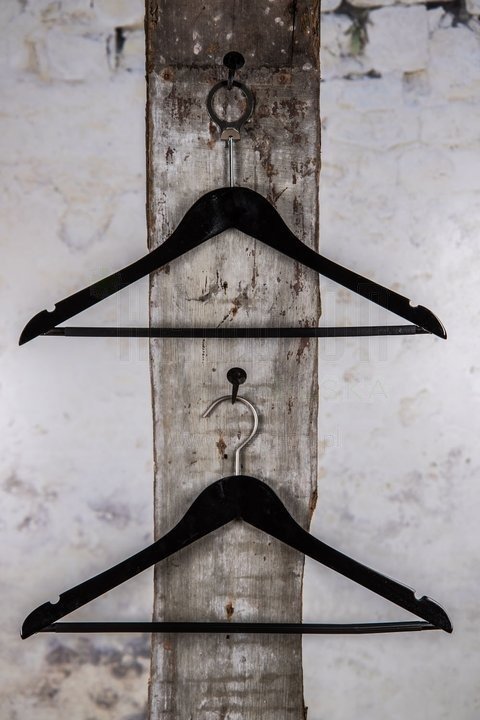 Hotel hanger with anti thief hook, black shiny finish, 44 cm, style 414 ...